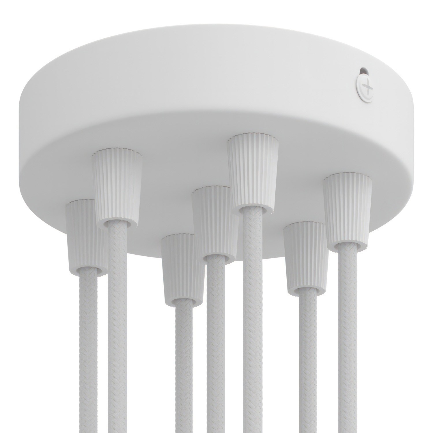 Classic 7-hole Round Metal Ceiling Canopy Kit - Matt White