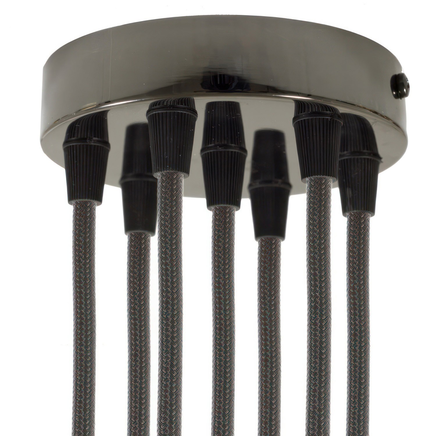 Classic 7-hole Round Metal Ceiling Canopy Kit - Black pearl