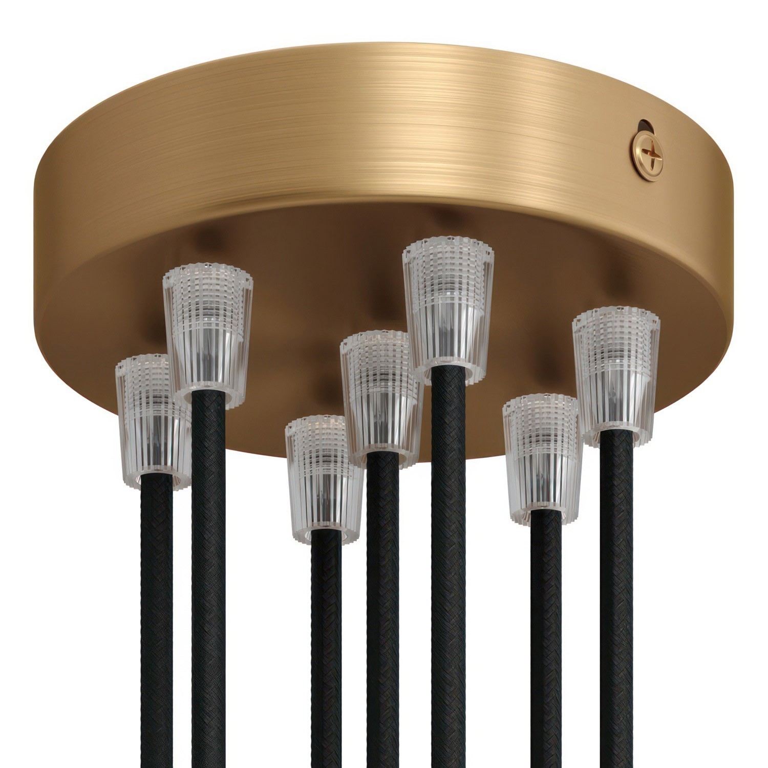 Classic 7-hole Round Metal Ceiling Canopy Kit - Brushed bronze