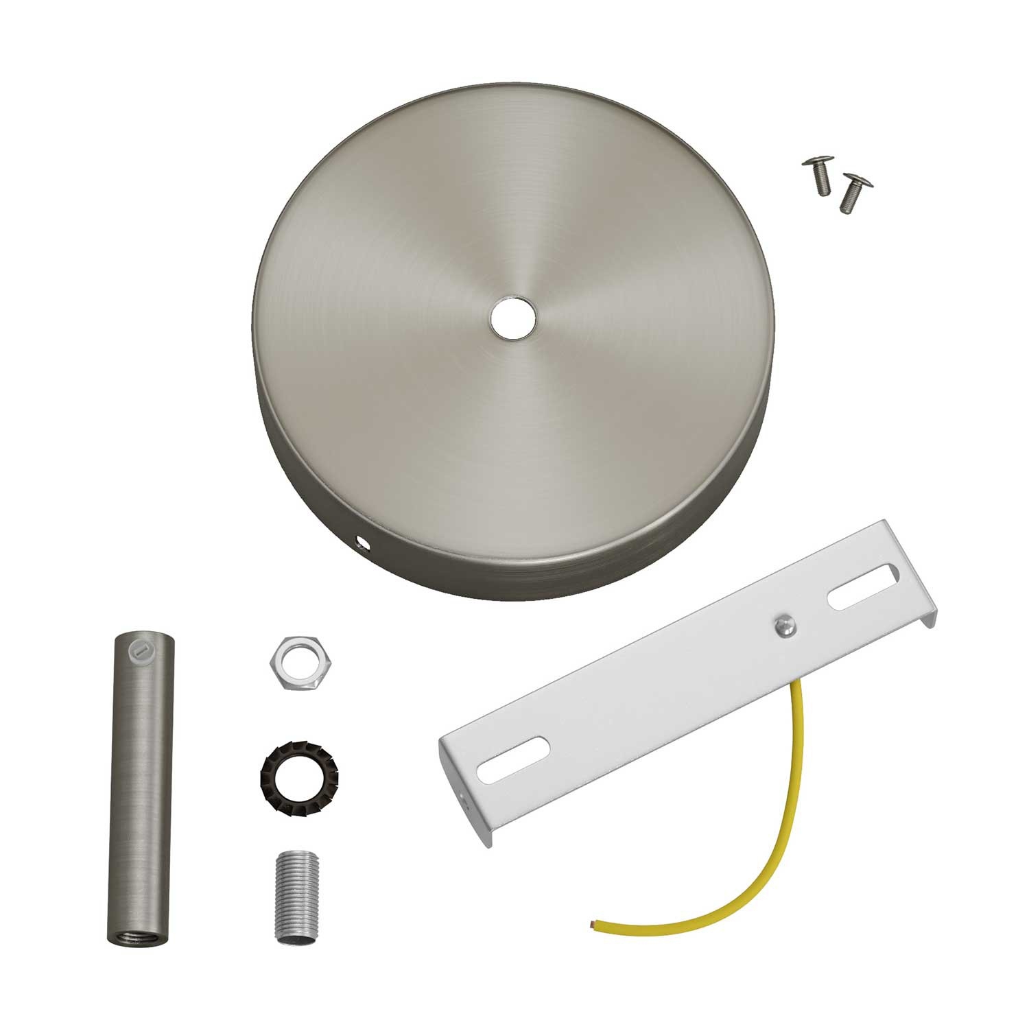 Classic Round Metal Ceiling Canopy Kit - With 2.75" Long Strain Relief