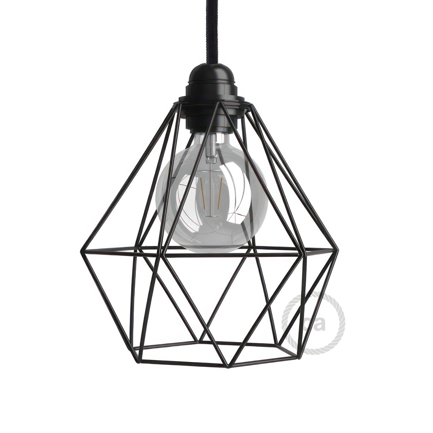 Diamond Cage Metal Pendant Shade | Sleek Industrial Look