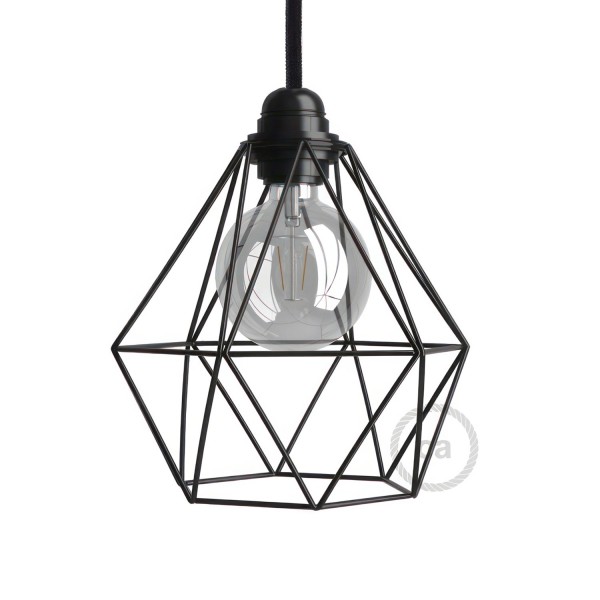 Diamond Cage Metal Pendant Shade | Sleek Industrial Look