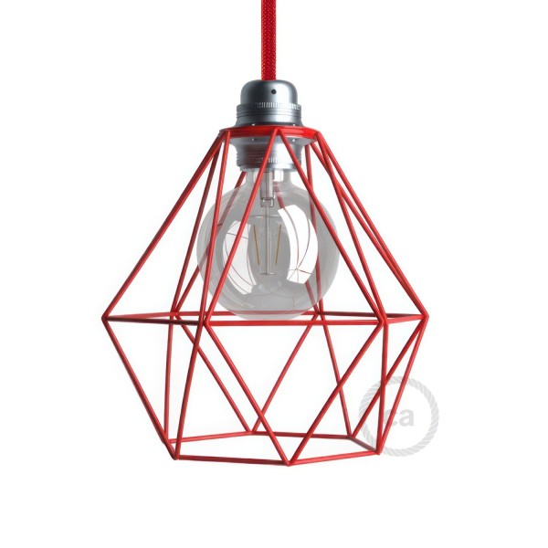 Diamond Cage Metal Pendant Shade | Sleek Industrial Look