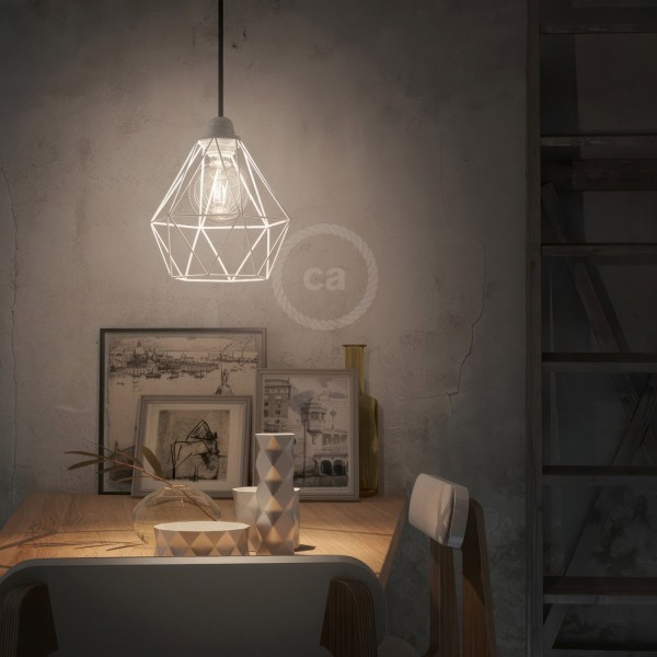 Diamond Cage Metal Pendant Shade | Sleek Industrial Look
