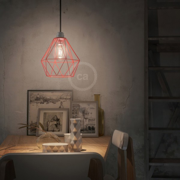 Diamond Cage Metal Pendant Shade | Sleek Industrial Look