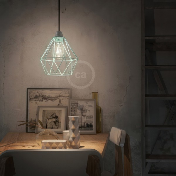 Diamond Cage Metal Pendant Shade | Sleek Industrial Look