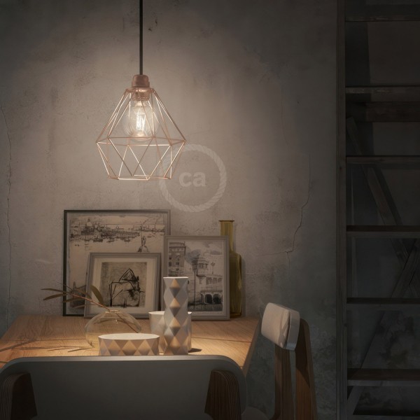 Diamond Cage Metal Pendant Shade | Sleek Industrial Look