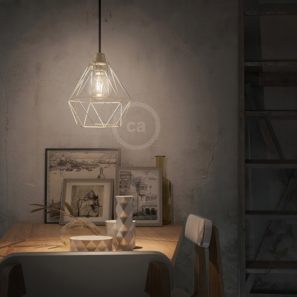 Diamond Cage Metal Pendant Shade | Sleek Industrial Look
