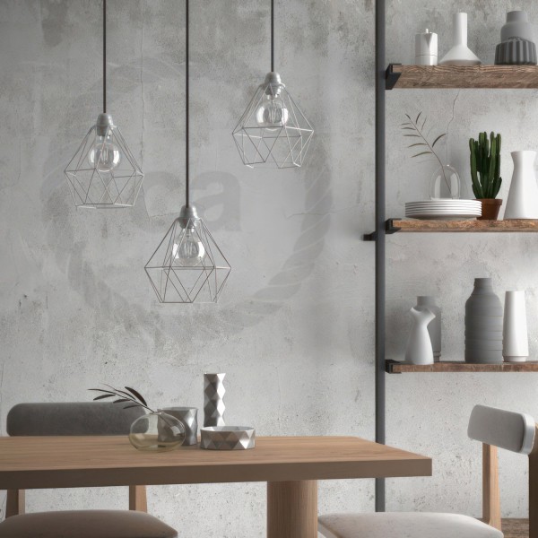 Diamond Cage Metal Pendant Shade | Sleek Industrial Look