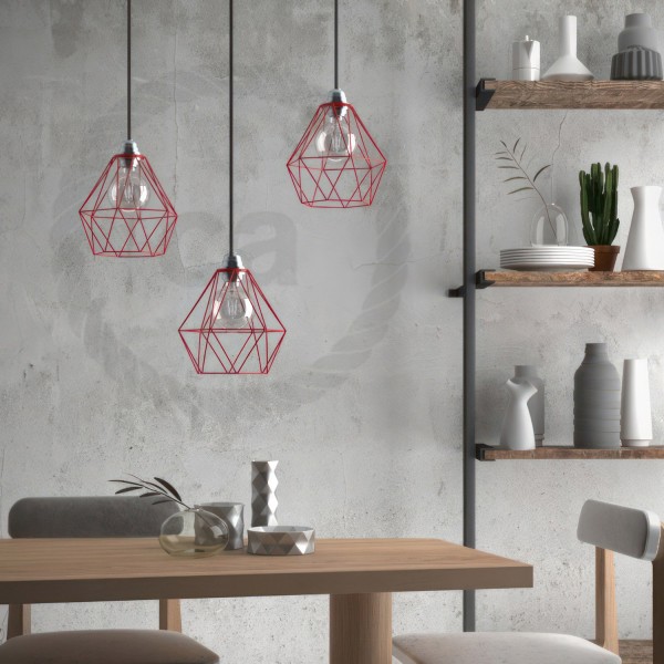 Diamond Cage Metal Pendant Shade | Sleek Industrial Look