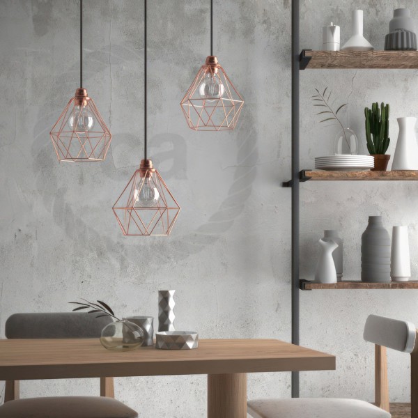 Diamond Cage Metal Pendant Shade | Sleek Industrial Look