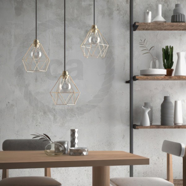 Diamond Cage Metal Pendant Shade | Sleek Industrial Look