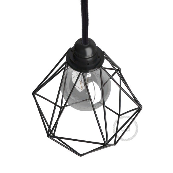Diamond Cage Metal Pendant Shade | Sleek Industrial Look