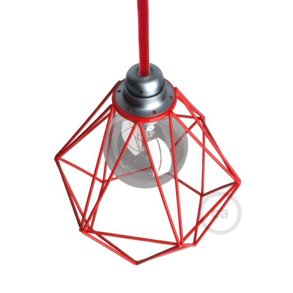 Diamond Cage Metal Pendant Shade | Sleek Industrial Look