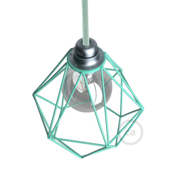 Diamond Cage Metal Pendant Shade | Sleek Industrial Look