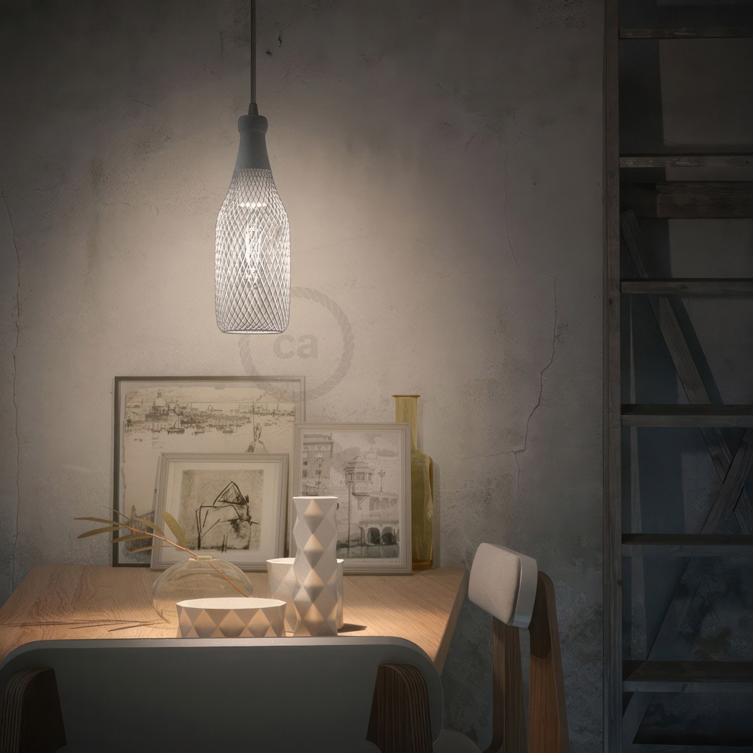 Magnum Bottle Mesh Cage Pendant Shade | Artisan Metalwork