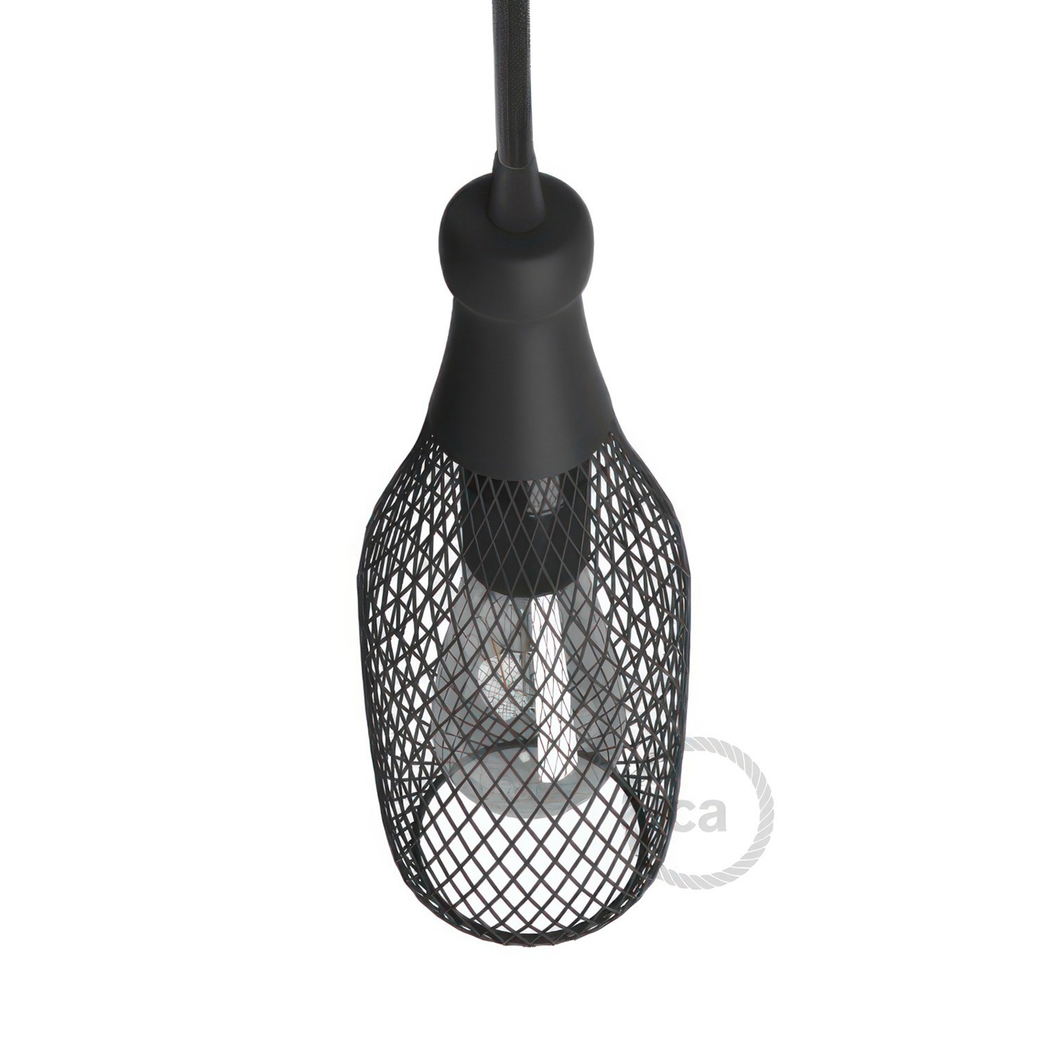 Magnum Bottle Mesh Cage Pendant Shade | Artisan Metalwork