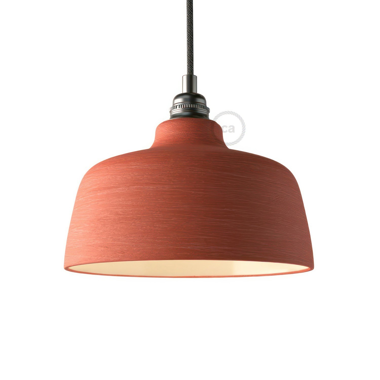 The Materia Collection | Bowl Pendant Lamp Shade | Designer Look - Streaked Coral - White