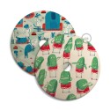 UFO Wooden Pendant Lamp Shade | Illustrated Art | 12.99 Inches Diameter