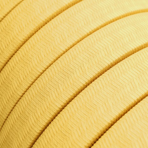 Electric Cable Color Cord for Custom String Lights, covered by Rayon fabric Yellow (CM10)