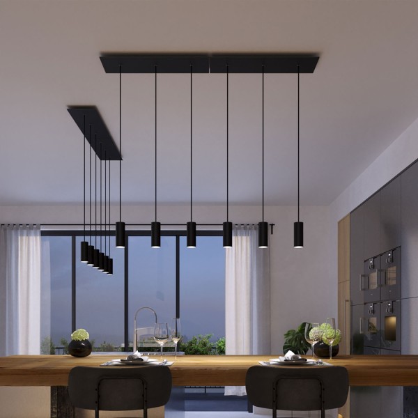 3 hole in line - EXTRA LARGE Rectangular Ceiling Canopy Kit - Rose One System, 675 x 225 mm Cover
