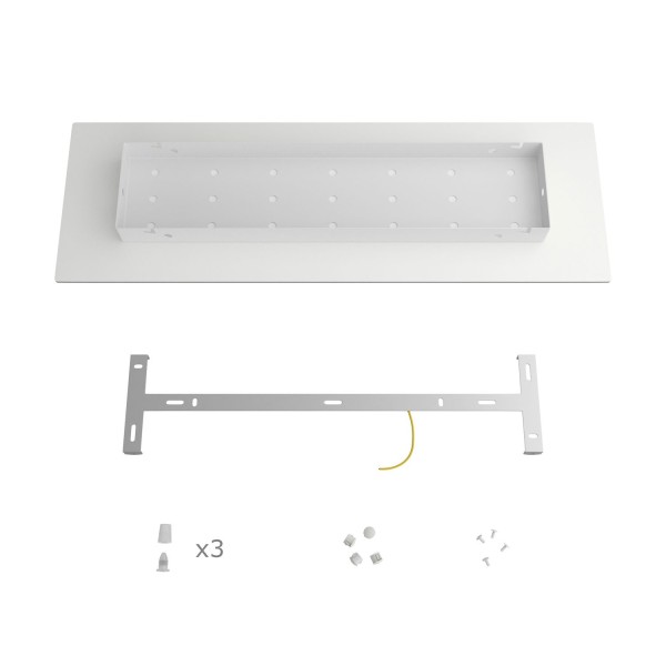 3 hole in line - EXTRA LARGE Rectangular Ceiling Canopy Kit - Rose One System, 675 x 225 mm Cover