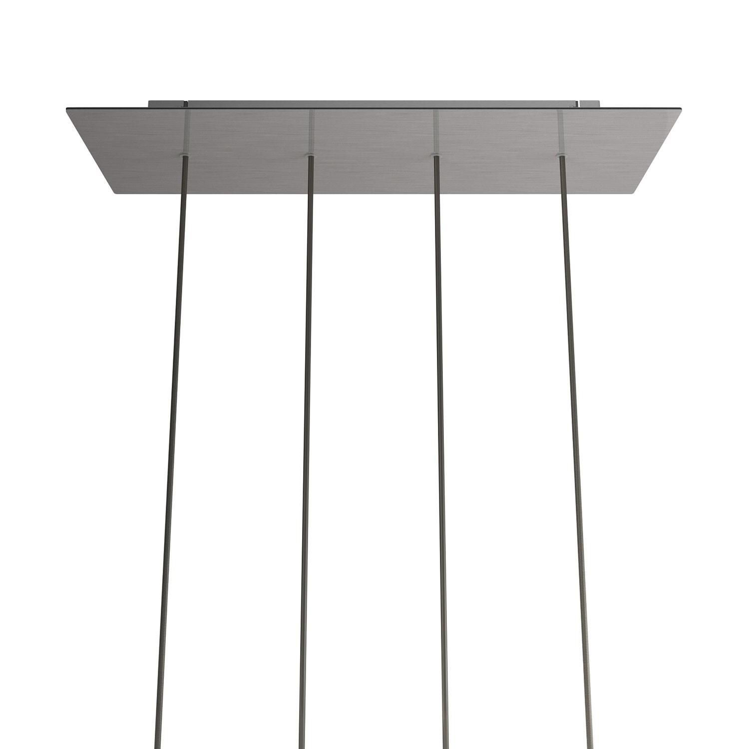 4 hole in line - EXTRA LARGE Rectangular Ceiling Canopy Kit - Rose One System, 675 x 225 mm Cover - Satin Steel Dibond