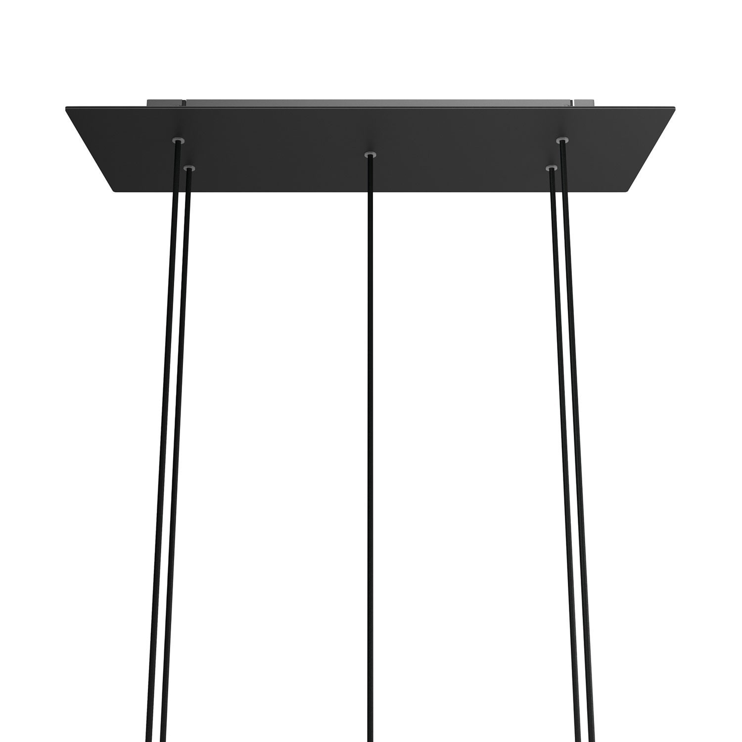 5 hole - EXTRA LARGE Rectangular Ceiling Canopy Kit - Rose One System, 675 x 225 mm Cover - Matt Black Dibond