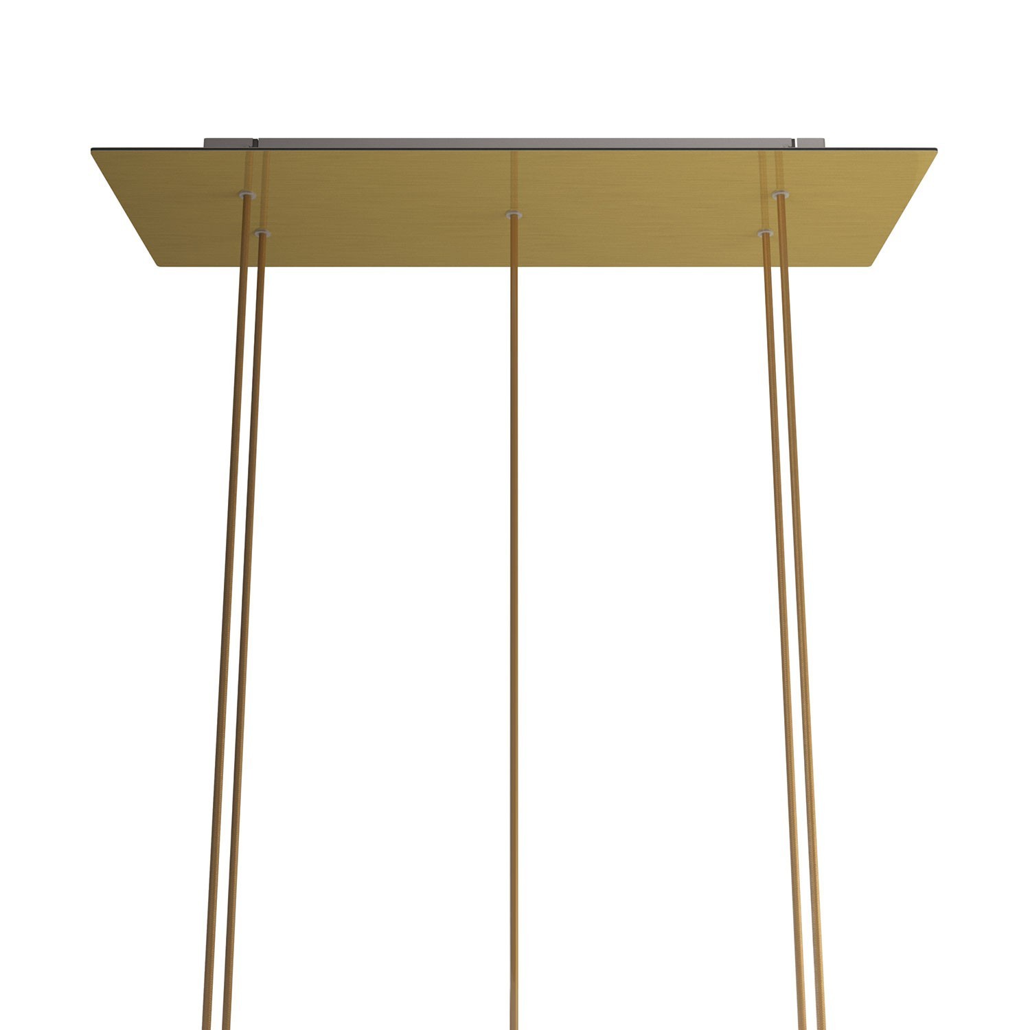 5 hole - EXTRA LARGE Rectangular Ceiling Canopy Kit - Rose One System, 675 x 225 mm Cover - Satin Brass Dibond