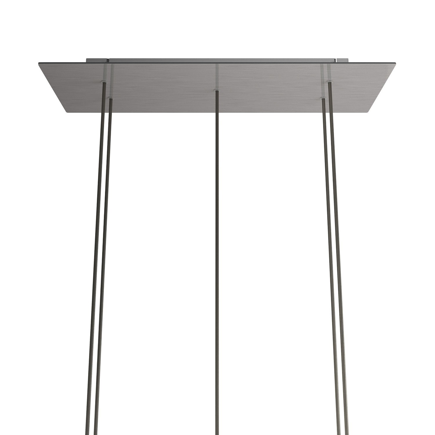 5 hole - EXTRA LARGE Rectangular Ceiling Canopy Kit - Rose One System, 675 x 225 mm Cover - Satin Steel Dibond