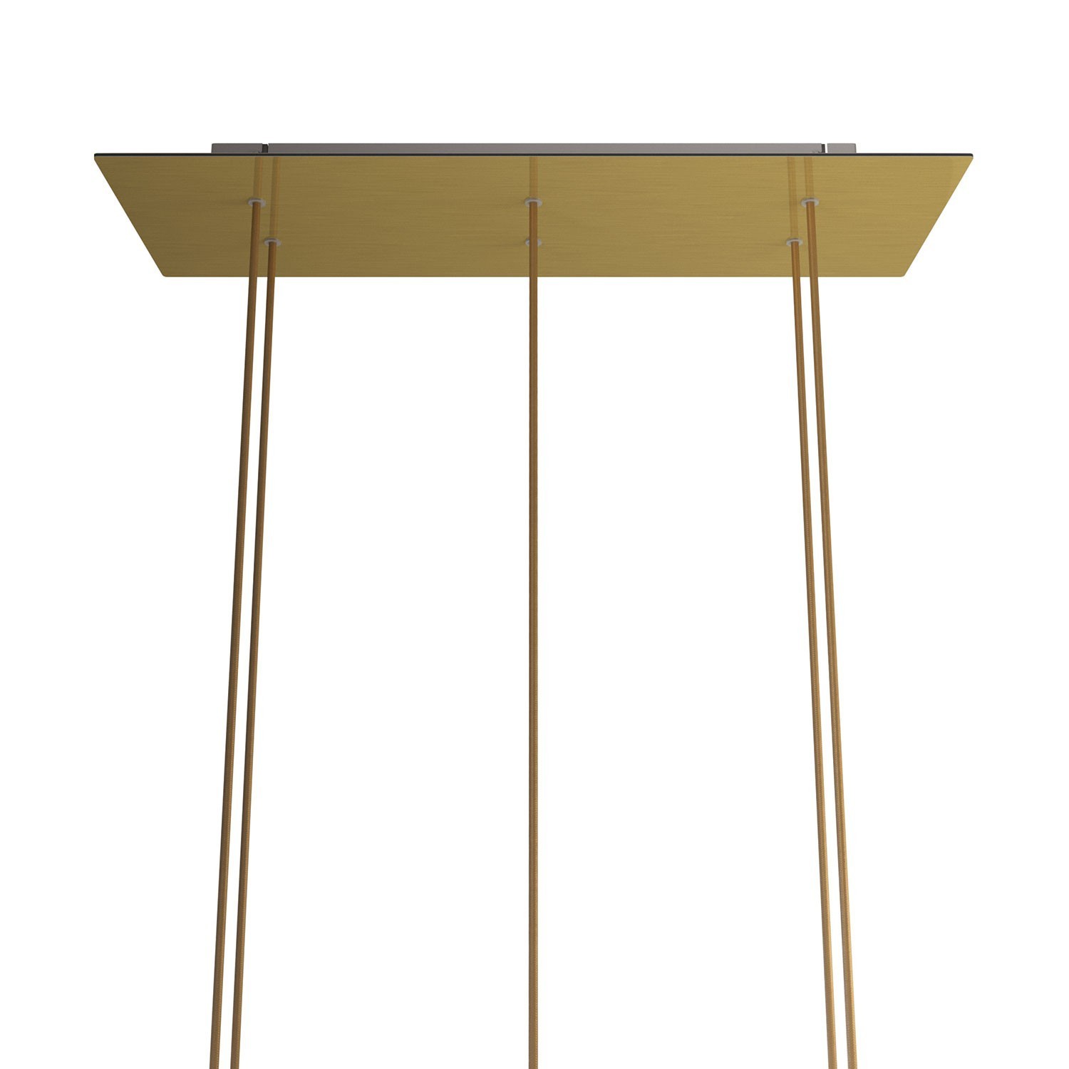 6 hole - EXTRA LARGE Rectangular Ceiling Canopy Kit - Rose One System, 675 x 225 mm Cover - Satin Brass Dibond