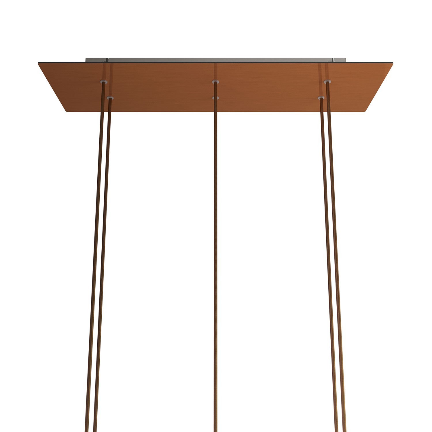6 hole - EXTRA LARGE Rectangular Ceiling Canopy Kit - Rose One System, 675 x 225 mm Cover - Satin Copper Dibond