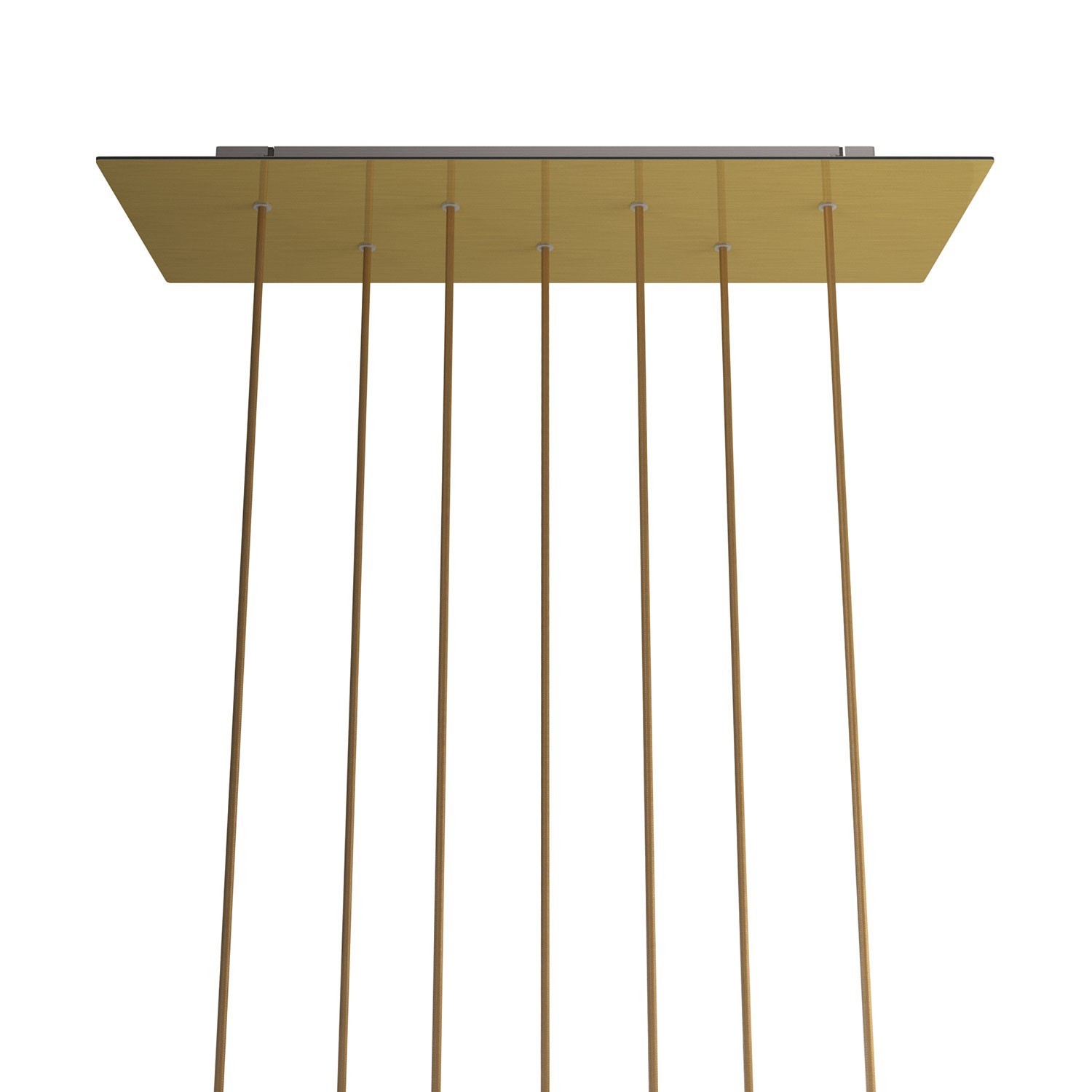 7 hole - EXTRA LARGE Rectangular Ceiling Canopy Kit - Rose One System, 675 x 225 mm Cover - Satin Brass Dibond