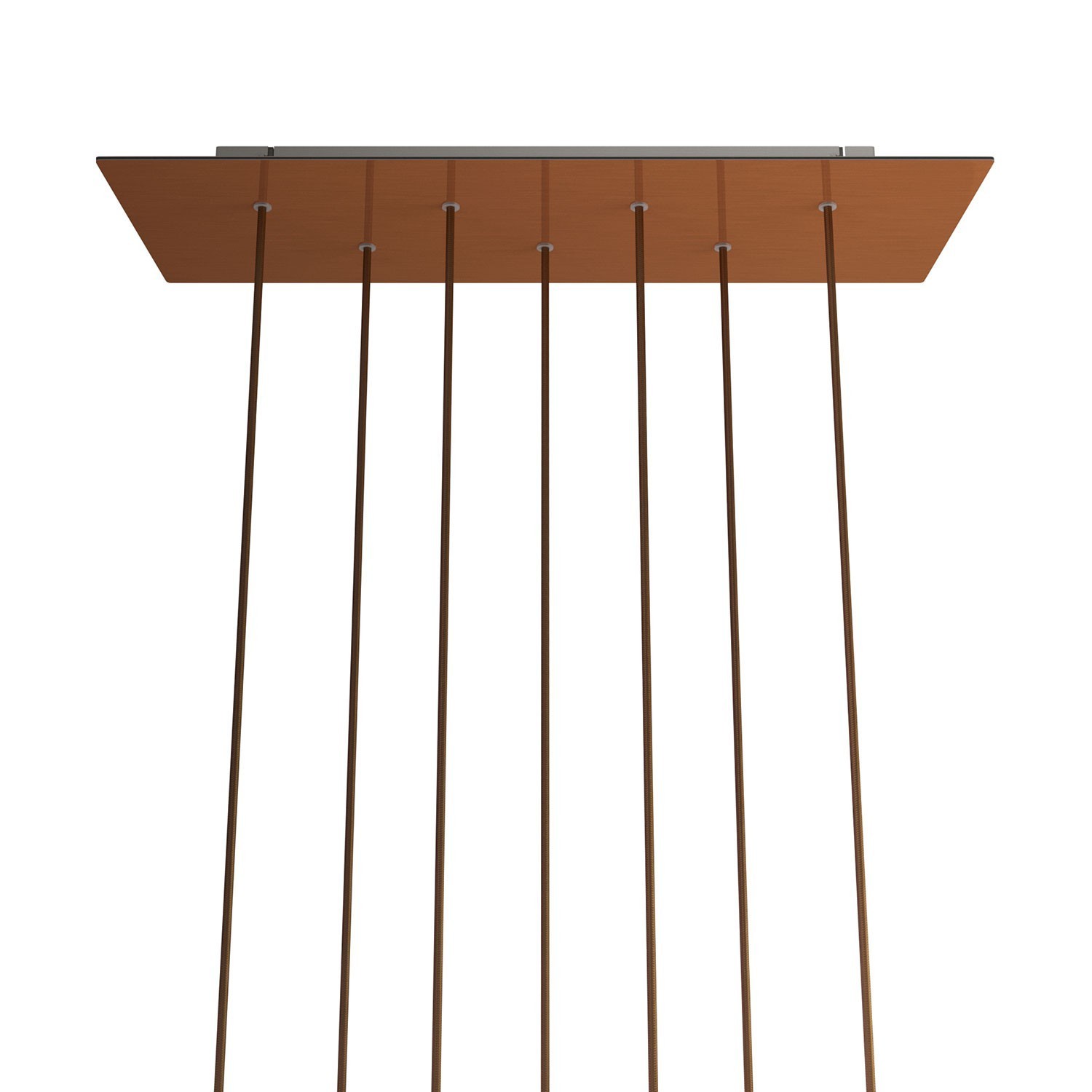7 hole - EXTRA LARGE Rectangular Ceiling Canopy Kit - Rose One System, 675 x 225 mm Cover - Satin Copper Dibond