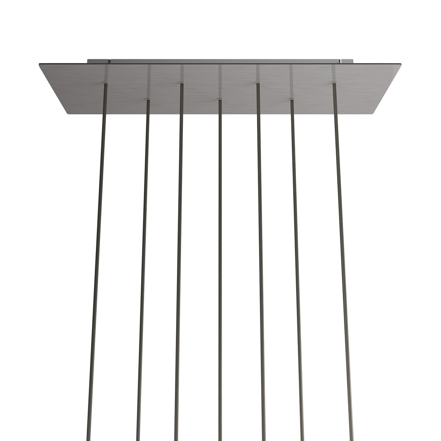 7 hole - EXTRA LARGE Rectangular Ceiling Canopy Kit - Rose One System, 675 x 225 mm Cover - Satin Steel Dibond