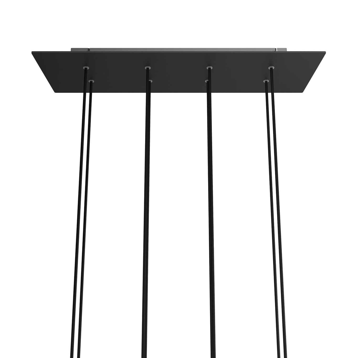 8 hole - EXTRA LARGE Rectangular Ceiling Canopy Kit - Rose One System, 675 x 225 mm Cover - Matt Black Dibond