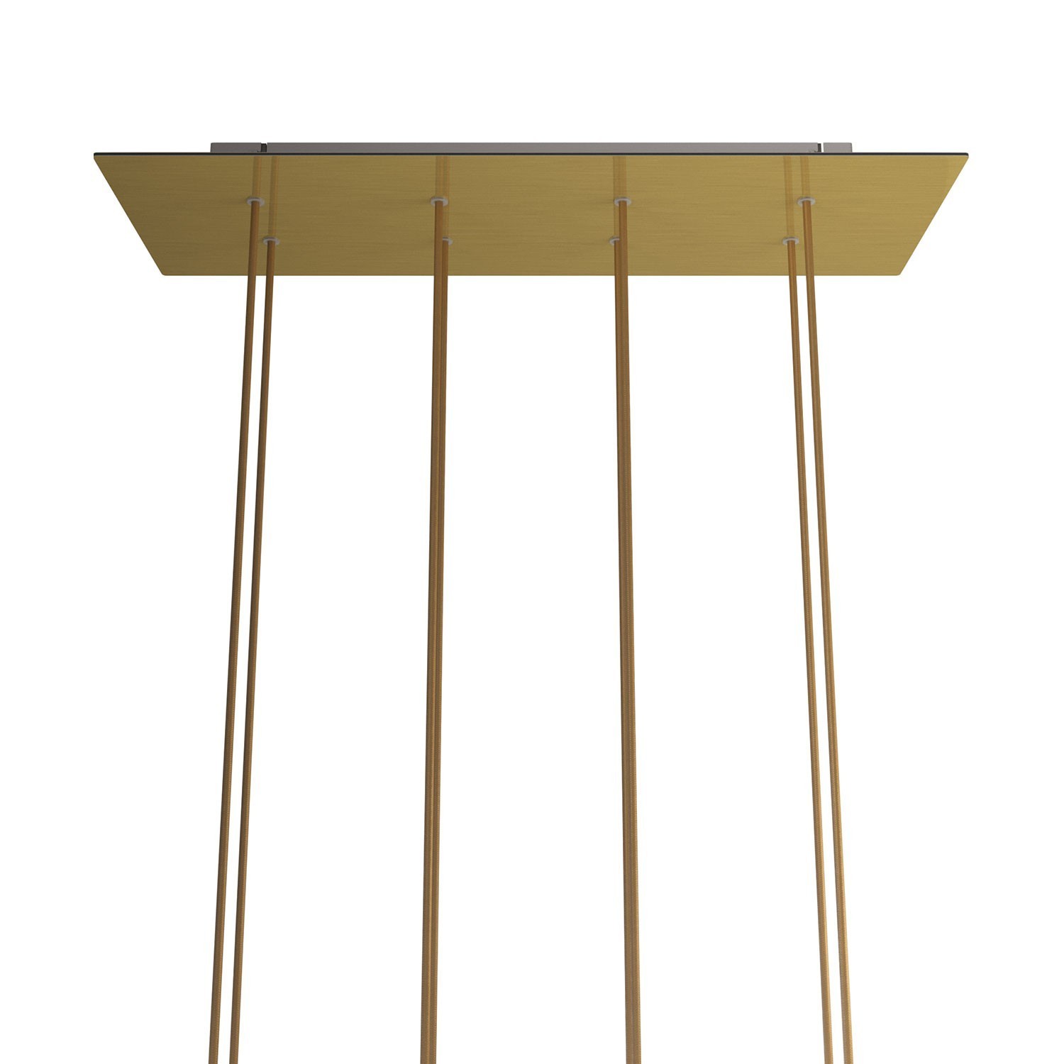 8 hole - EXTRA LARGE Rectangular Ceiling Canopy Kit - Rose One System, 675 x 225 mm Cover - Satin Brass Dibond