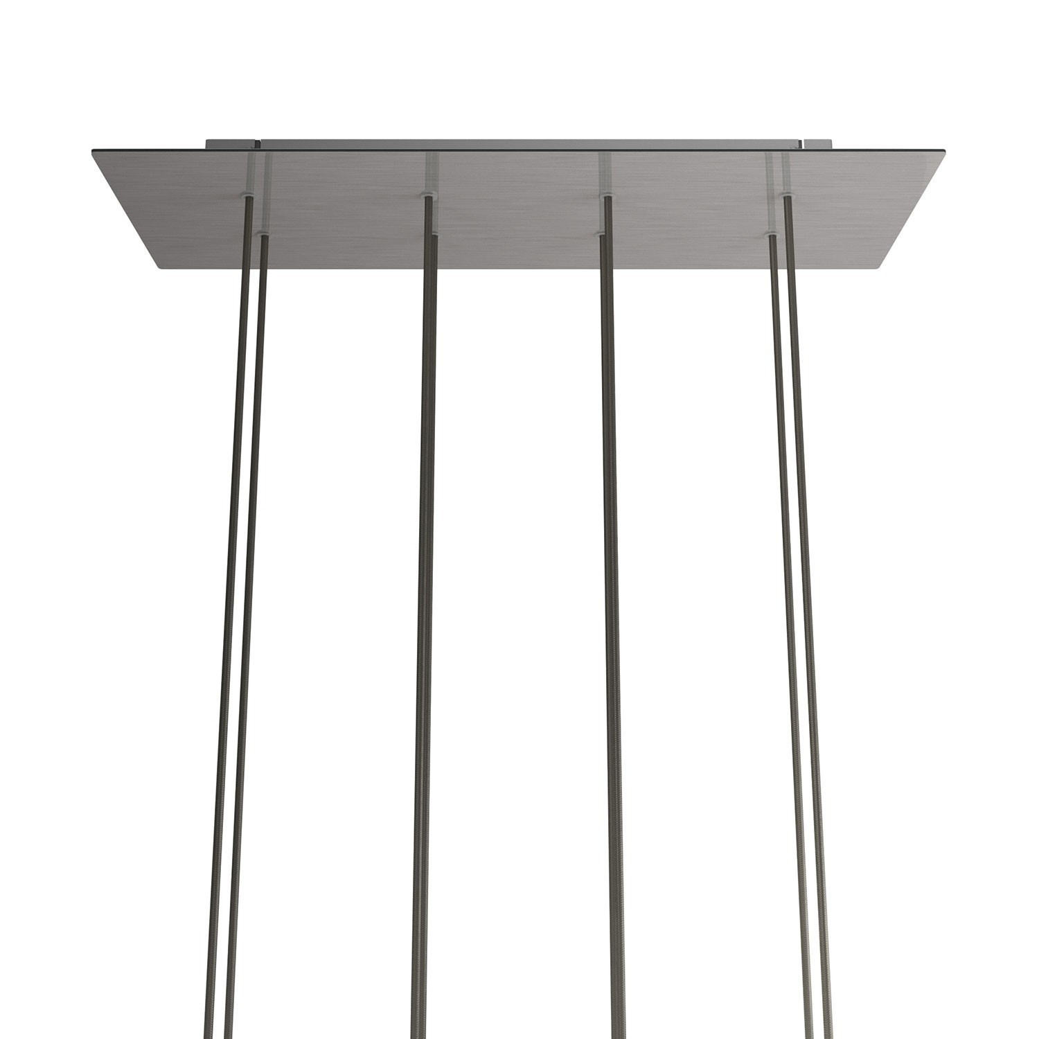 8 hole - EXTRA LARGE Rectangular Ceiling Canopy Kit - Rose One System, 675 x 225 mm Cover - Satin Steel Dibond
