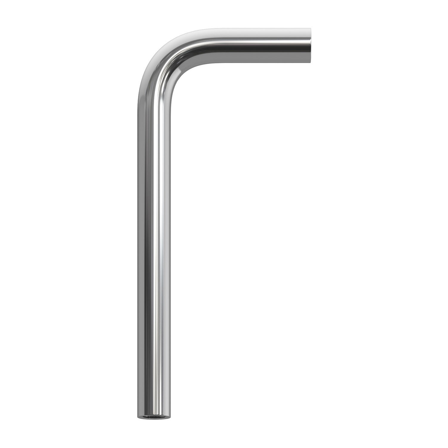 Metal 14 cm Extension Pipe with Elbow Bend - Chrome