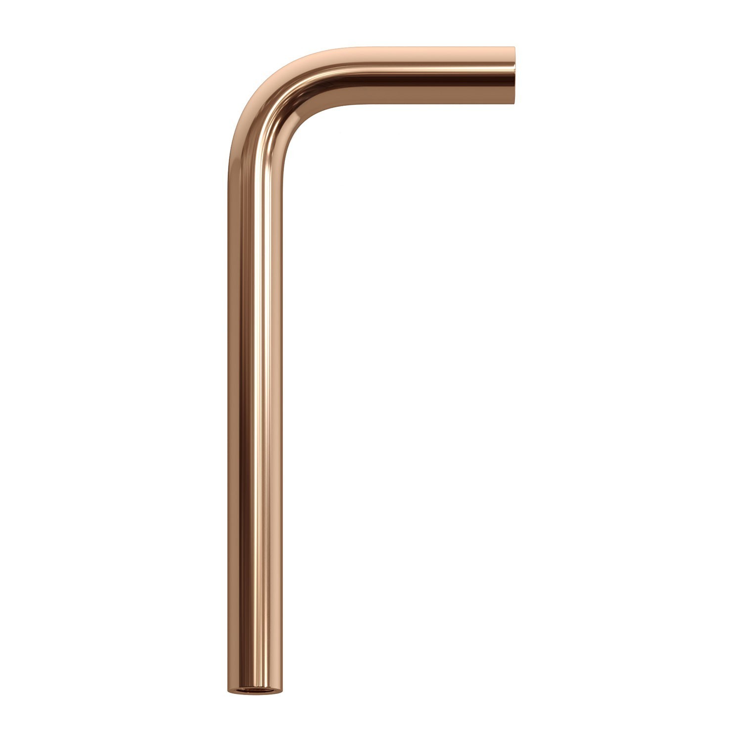 Metal 14 cm Extension Pipe with Elbow Bend - Copper