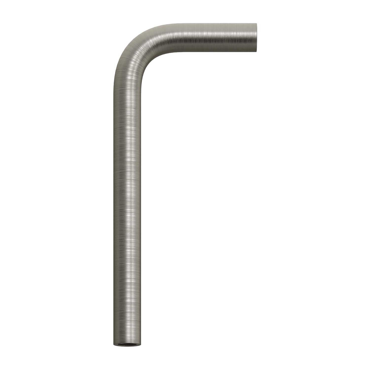 Metal 14 cm Extension Pipe with Elbow Bend - Brushed titanium