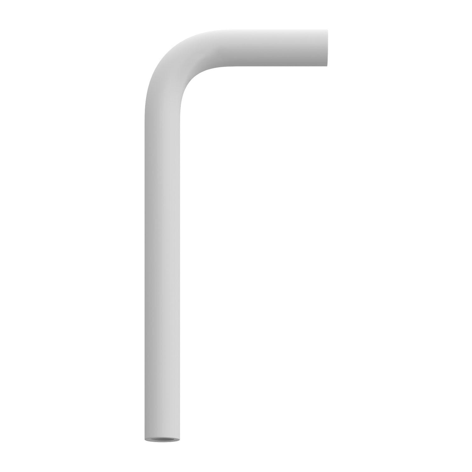 Metal 14 cm Extension Pipe with Elbow Bend - White