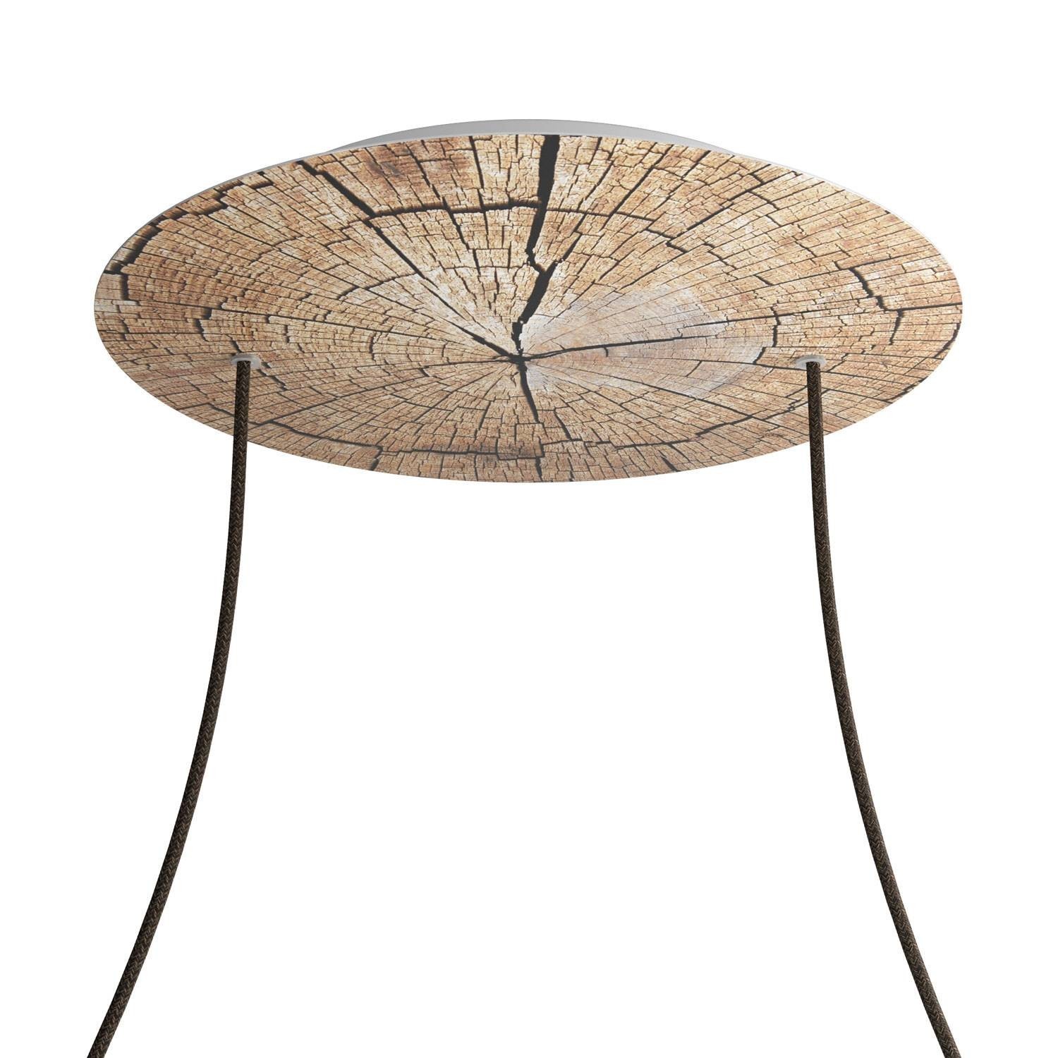2 Holes - EXTRA LARGE Round Ceiling Canopy Kit - Rose One System - PROMO - Tree Trunk