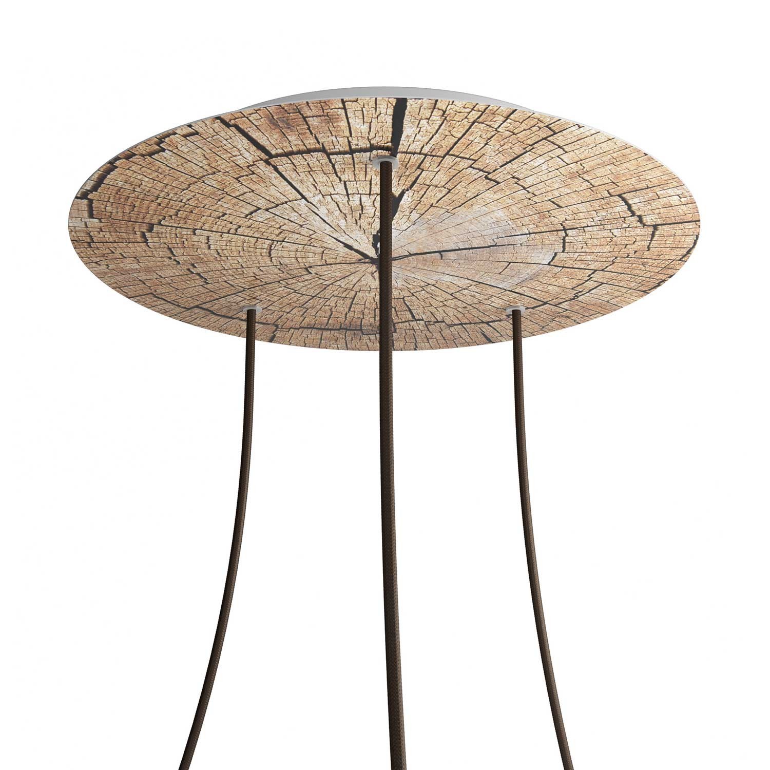 3 Holes - EXTRA LARGE Round Ceiling Canopy Kit - Rose One System - PROMO - Tree Trunk