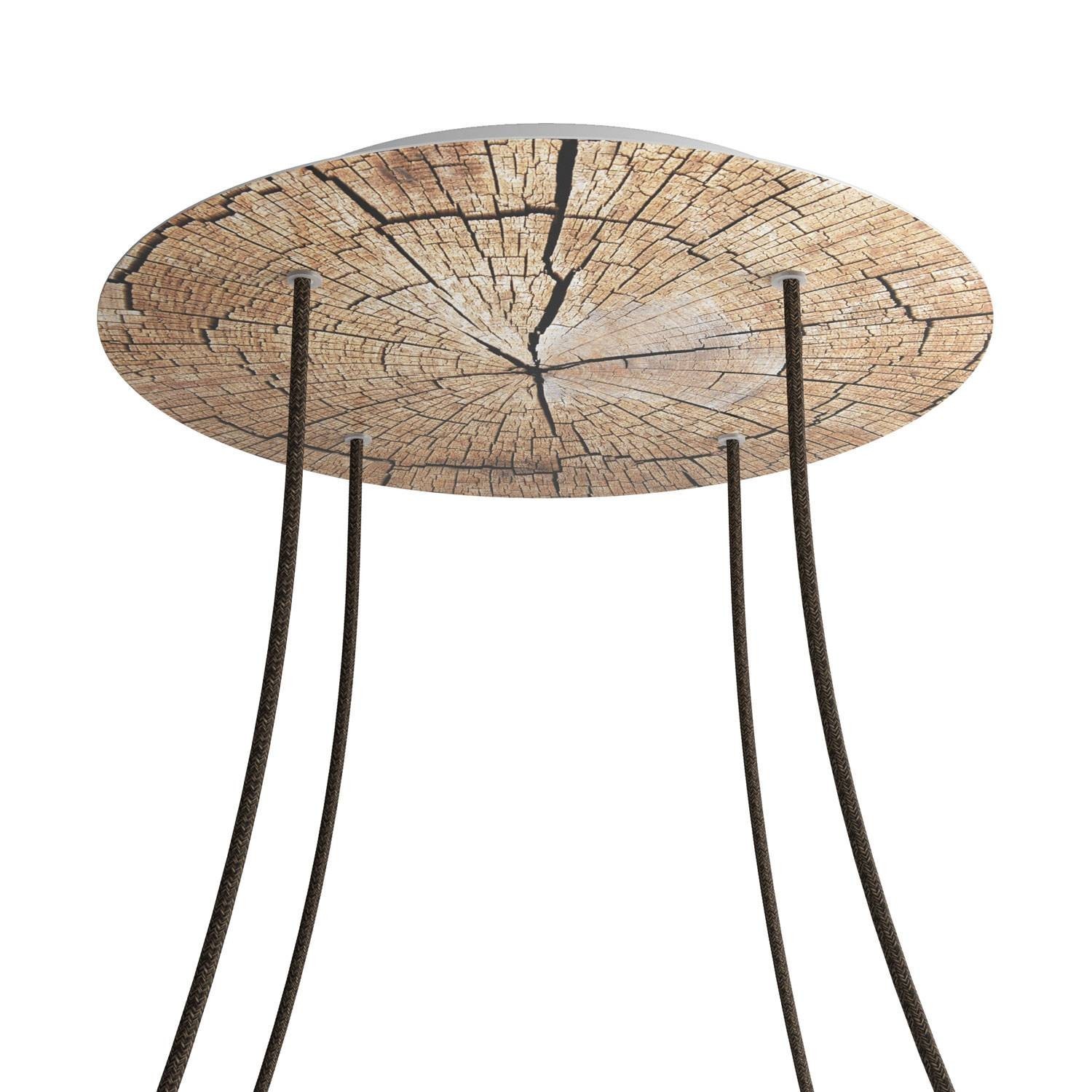 4 Holes - EXTRA LARGE Round Ceiling Canopy Kit - Rose One System - PROMO - Tree Trunk