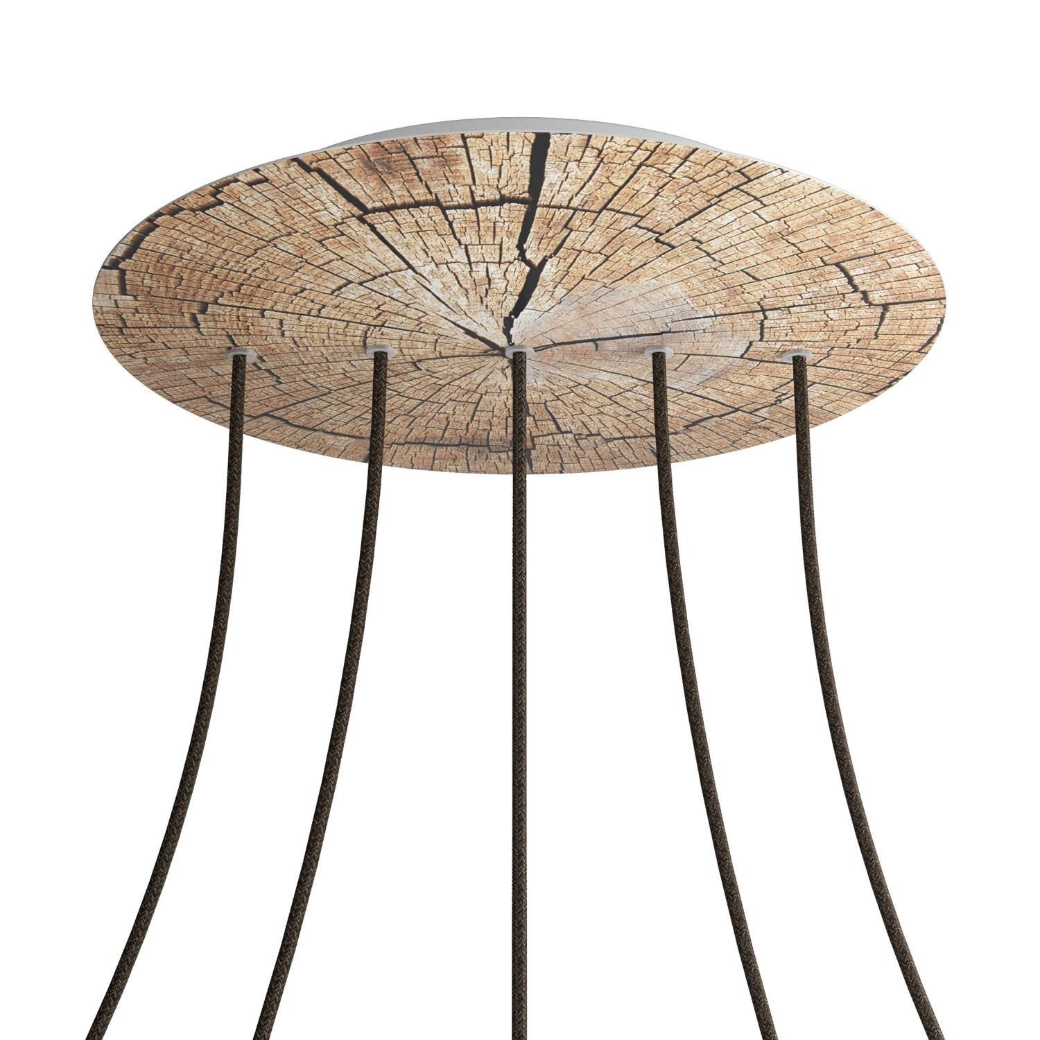 5 In-Line Holes - EXTRA LARGE Round Ceiling Canopy Kit - Rose One System - PROMO - Tree Trunk