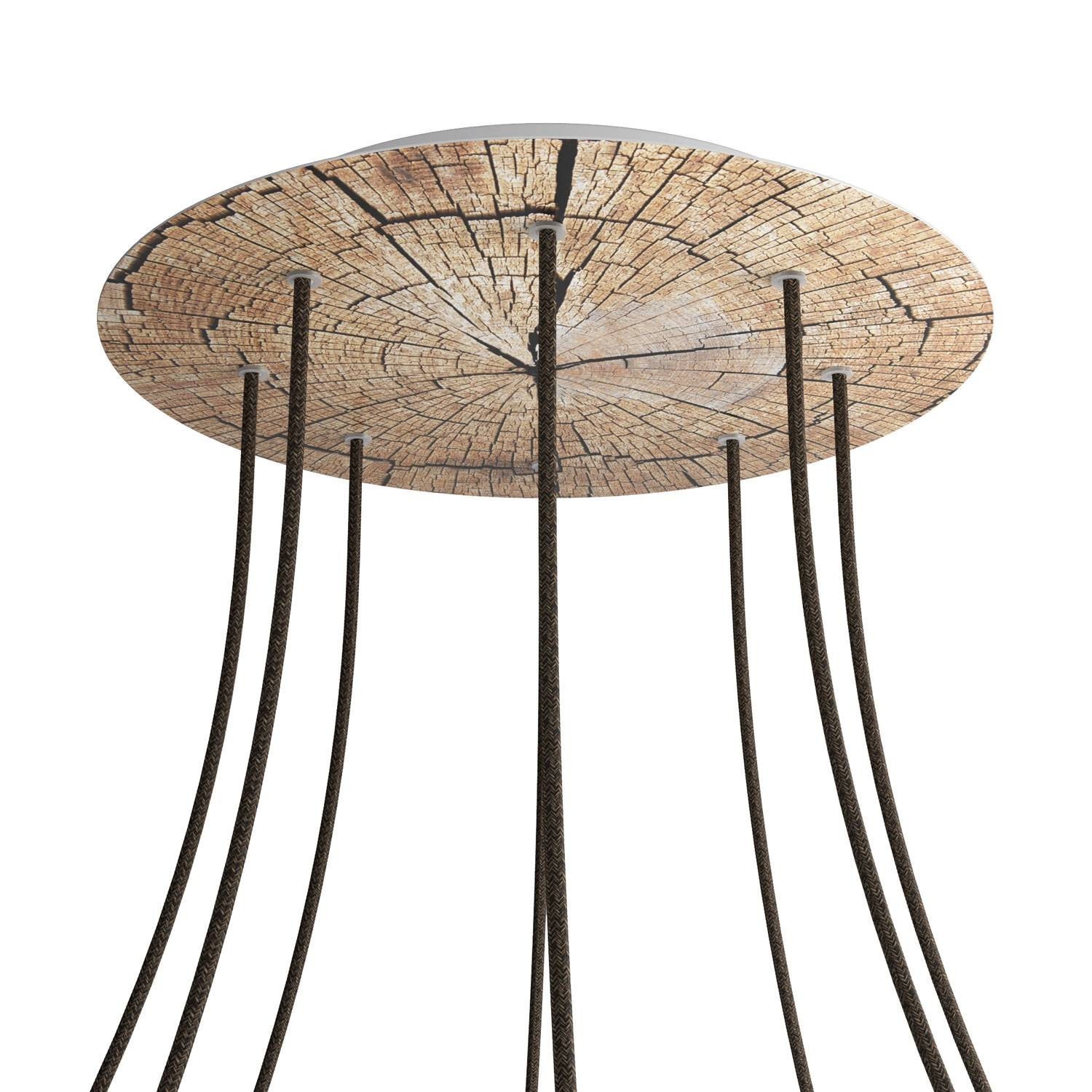 8 Holes - EXTRA LARGE Round Ceiling Canopy Kit - Rose One System - PROMO - Tree Trunk