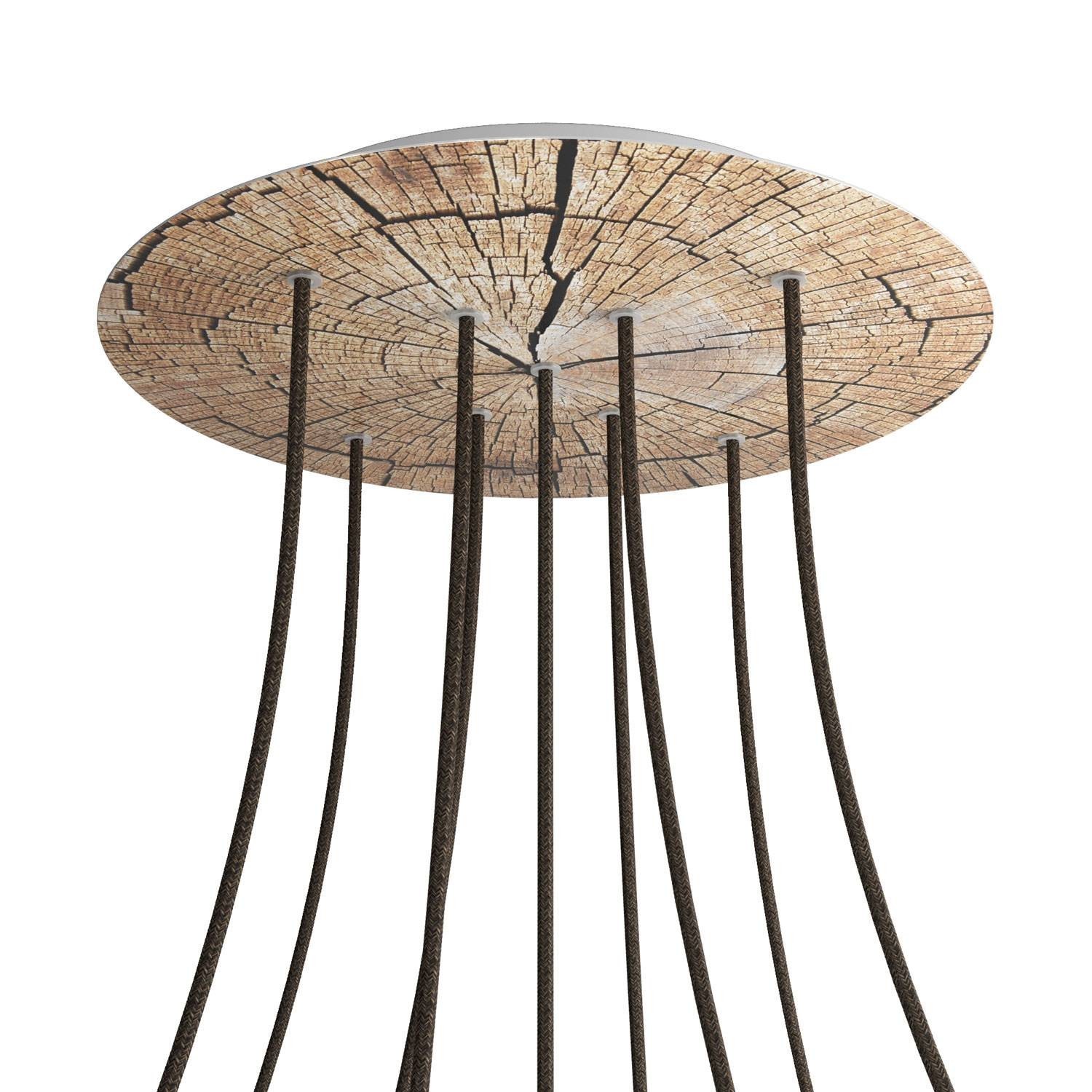 9 X-Shaped Holes - EXTRA LARGE Round Ceiling Canopy Kit - Rose One System - PROMO - Tree Trunk
