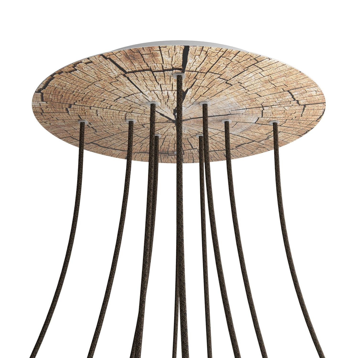 10 Holes - EXTRA LARGE Round Ceiling Canopy Kit - Rose One System - PROMO - Tree Trunk