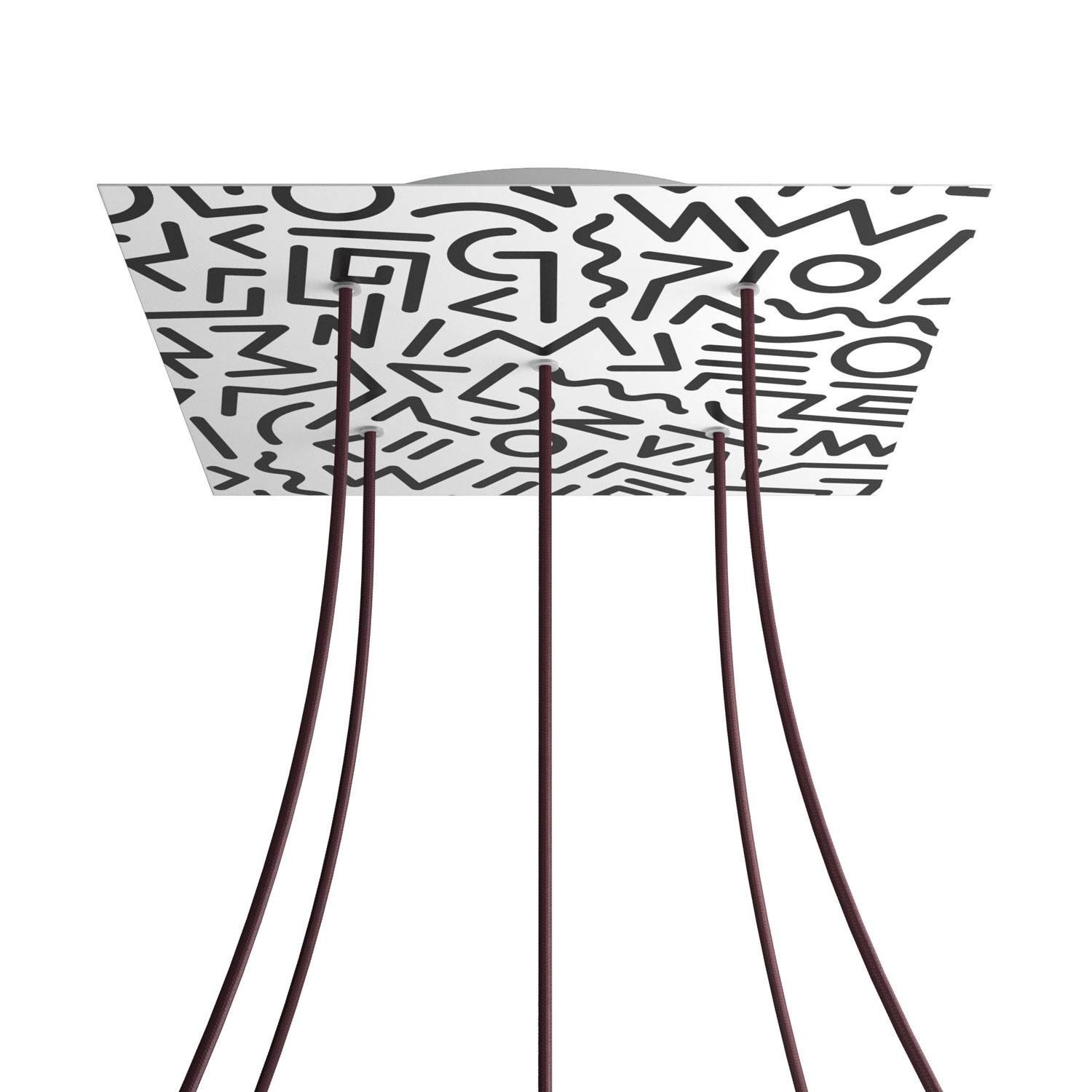 5 Holes - EXTRA LARGE Square Ceiling Canopy Kit - Rose One System - PROMO - Street Art